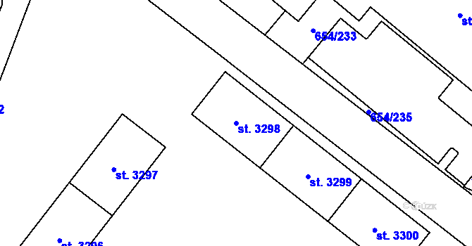 Parcela st. 3298 v KÚ Zábřeh nad Odrou, Katastrální mapa