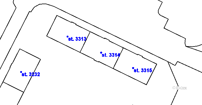 Parcela st. 3314 v KÚ Zábřeh nad Odrou, Katastrální mapa