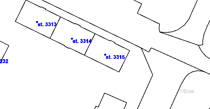 Parcela st. 3315 v KÚ Zábřeh nad Odrou, Katastrální mapa
