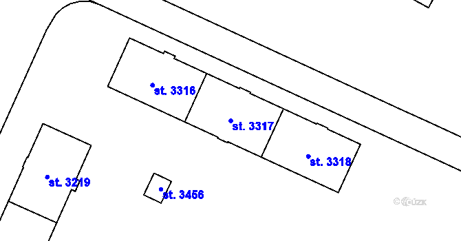Parcela st. 3317 v KÚ Zábřeh nad Odrou, Katastrální mapa