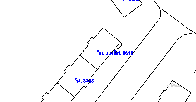 Parcela st. 3349 v KÚ Zábřeh nad Odrou, Katastrální mapa