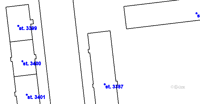 Parcela st. 3387 v KÚ Zábřeh nad Odrou, Katastrální mapa