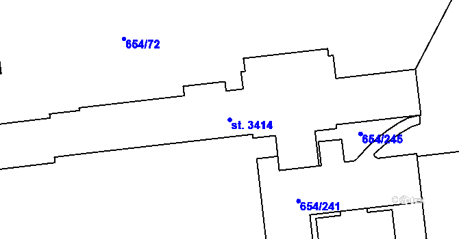 Parcela st. 3414 v KÚ Zábřeh nad Odrou, Katastrální mapa