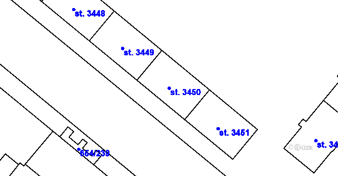 Parcela st. 3450 v KÚ Zábřeh nad Odrou, Katastrální mapa