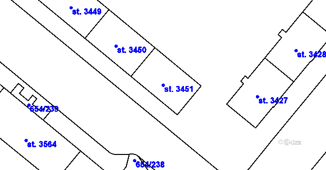 Parcela st. 3451 v KÚ Zábřeh nad Odrou, Katastrální mapa