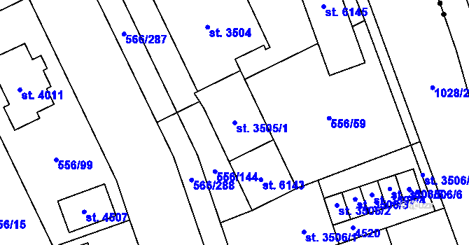 Parcela st. 3505/1 v KÚ Zábřeh nad Odrou, Katastrální mapa