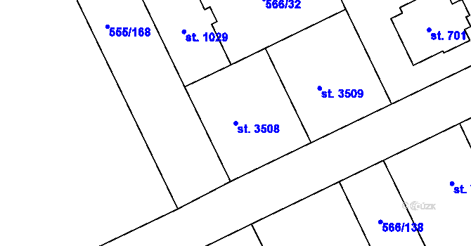 Parcela st. 3508 v KÚ Zábřeh nad Odrou, Katastrální mapa