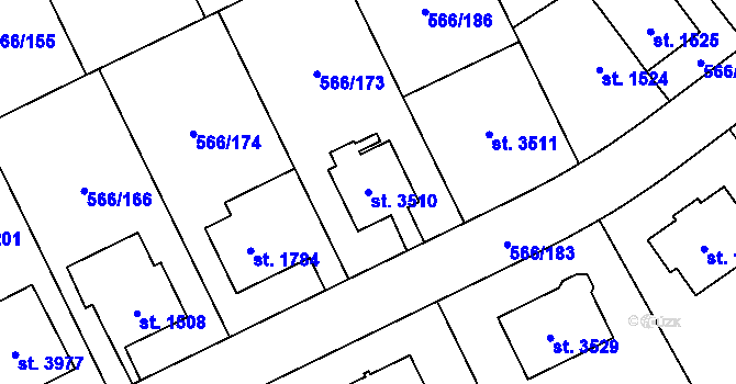Parcela st. 3510 v KÚ Zábřeh nad Odrou, Katastrální mapa