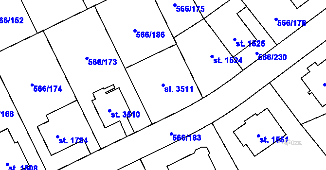 Parcela st. 3511 v KÚ Zábřeh nad Odrou, Katastrální mapa