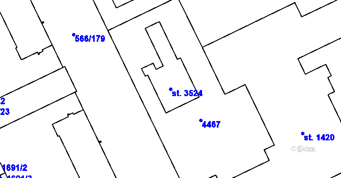 Parcela st. 3524 v KÚ Zábřeh nad Odrou, Katastrální mapa