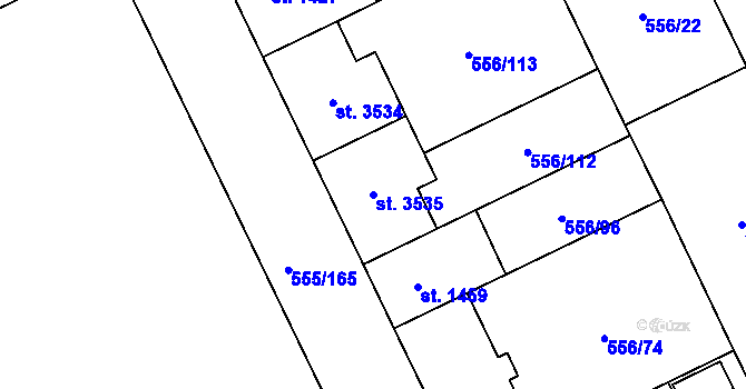Parcela st. 3535 v KÚ Zábřeh nad Odrou, Katastrální mapa