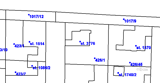 Parcela st. 3776 v KÚ Zábřeh nad Odrou, Katastrální mapa