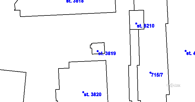 Parcela st. 3819 v KÚ Zábřeh nad Odrou, Katastrální mapa
