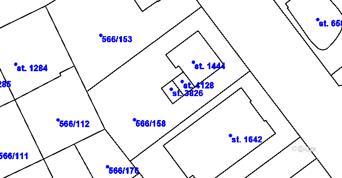 Parcela st. 3826 v KÚ Zábřeh nad Odrou, Katastrální mapa