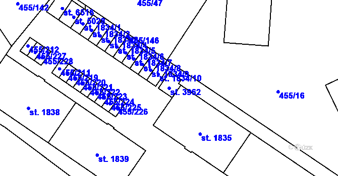 Parcela st. 3962 v KÚ Zábřeh nad Odrou, Katastrální mapa