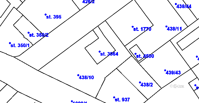 Parcela st. 3964 v KÚ Zábřeh nad Odrou, Katastrální mapa
