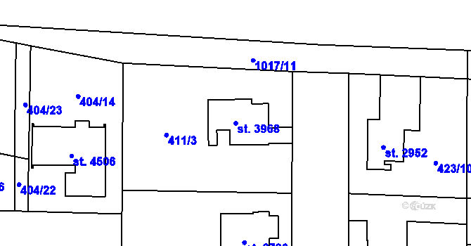 Parcela st. 3968 v KÚ Zábřeh nad Odrou, Katastrální mapa