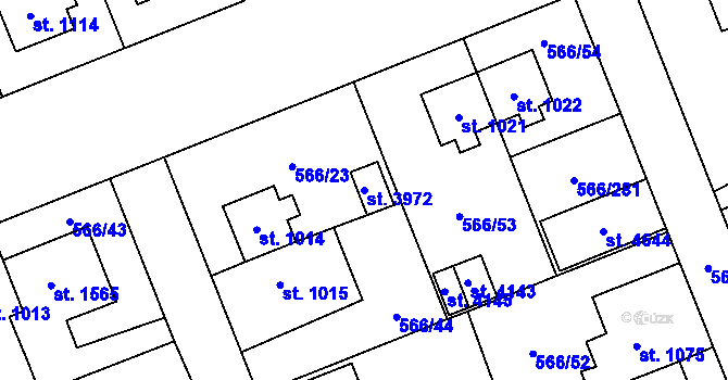Parcela st. 3972 v KÚ Zábřeh nad Odrou, Katastrální mapa