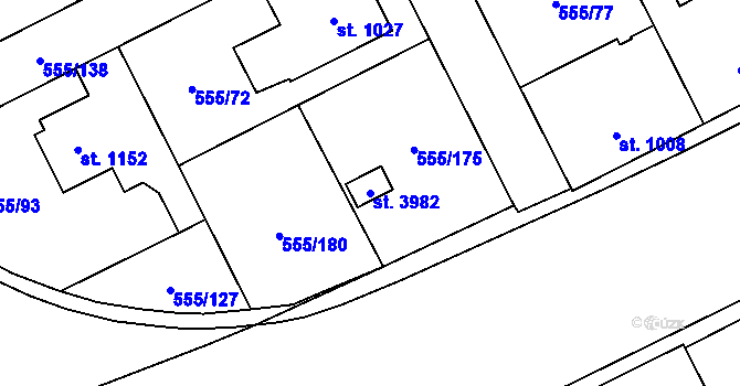 Parcela st. 3982 v KÚ Zábřeh nad Odrou, Katastrální mapa