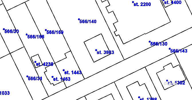 Parcela st. 3983 v KÚ Zábřeh nad Odrou, Katastrální mapa