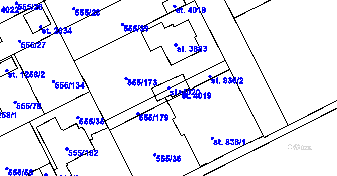 Parcela st. 4020 v KÚ Zábřeh nad Odrou, Katastrální mapa
