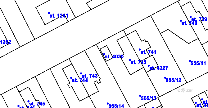 Parcela st. 4030 v KÚ Zábřeh nad Odrou, Katastrální mapa
