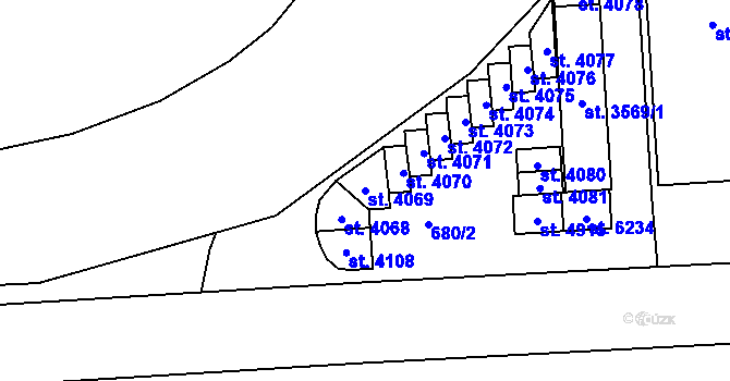 Parcela st. 4069 v KÚ Zábřeh nad Odrou, Katastrální mapa