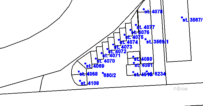 Parcela st. 4071 v KÚ Zábřeh nad Odrou, Katastrální mapa