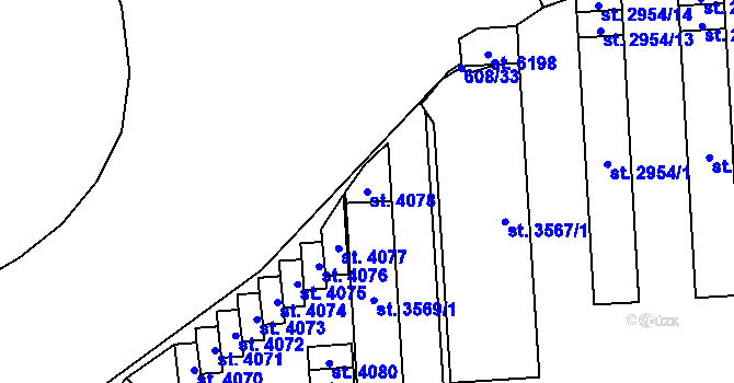 Parcela st. 4078 v KÚ Zábřeh nad Odrou, Katastrální mapa
