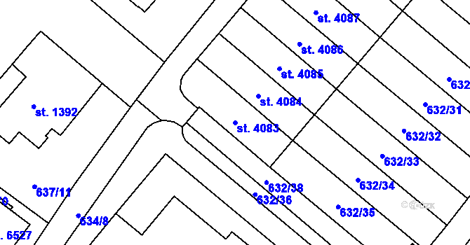 Parcela st. 4083 v KÚ Zábřeh nad Odrou, Katastrální mapa