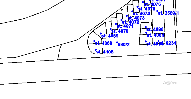 Parcela st. 4108 v KÚ Zábřeh nad Odrou, Katastrální mapa