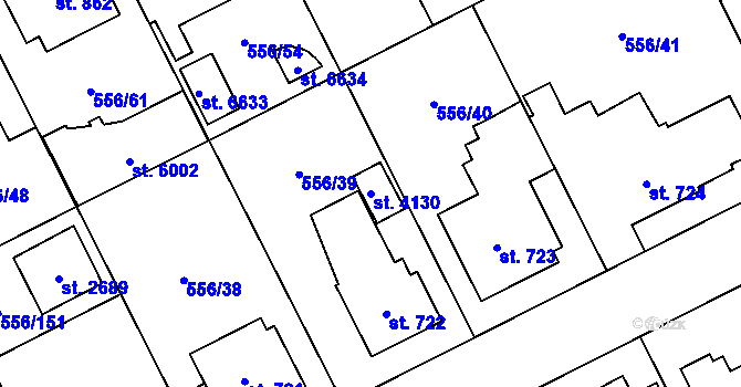 Parcela st. 4130 v KÚ Zábřeh nad Odrou, Katastrální mapa