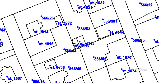 Parcela st. 4143 v KÚ Zábřeh nad Odrou, Katastrální mapa
