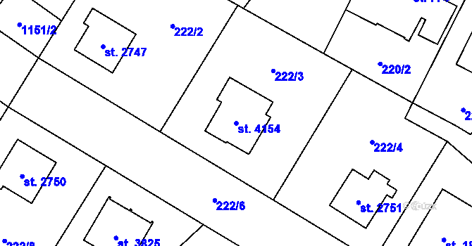 Parcela st. 4154 v KÚ Zábřeh nad Odrou, Katastrální mapa