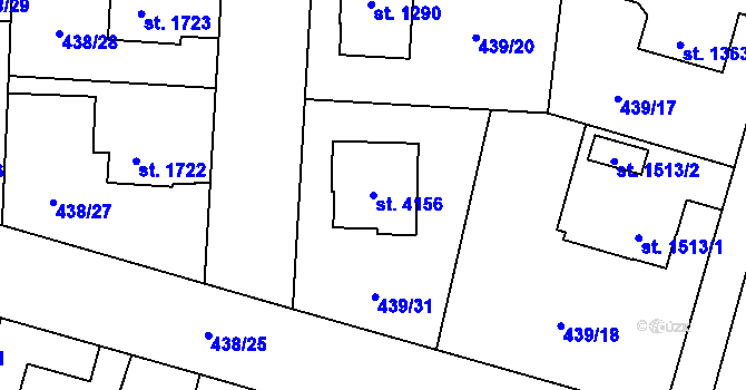 Parcela st. 4156 v KÚ Zábřeh nad Odrou, Katastrální mapa