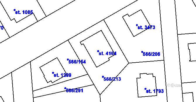 Parcela st. 4164 v KÚ Zábřeh nad Odrou, Katastrální mapa