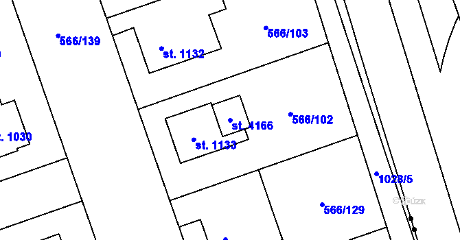 Parcela st. 4166 v KÚ Zábřeh nad Odrou, Katastrální mapa