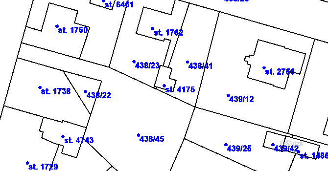 Parcela st. 4175 v KÚ Zábřeh nad Odrou, Katastrální mapa
