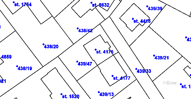 Parcela st. 4176 v KÚ Zábřeh nad Odrou, Katastrální mapa