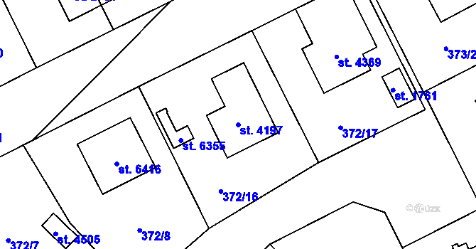Parcela st. 4197 v KÚ Zábřeh nad Odrou, Katastrální mapa