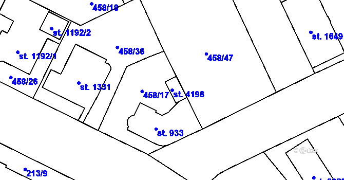 Parcela st. 4198 v KÚ Zábřeh nad Odrou, Katastrální mapa