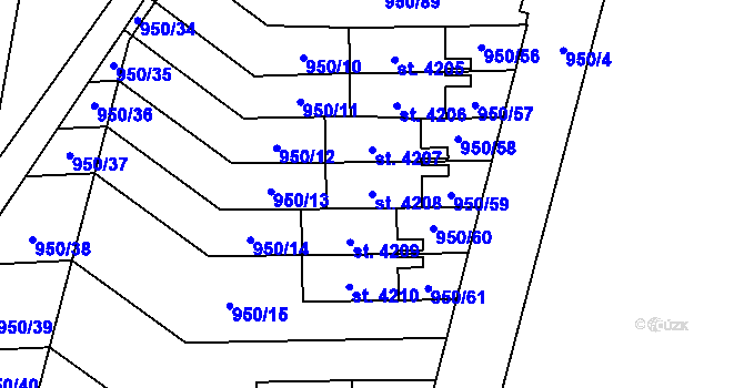 Parcela st. 4208 v KÚ Zábřeh nad Odrou, Katastrální mapa