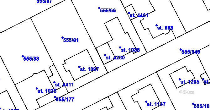 Parcela st. 4230 v KÚ Zábřeh nad Odrou, Katastrální mapa