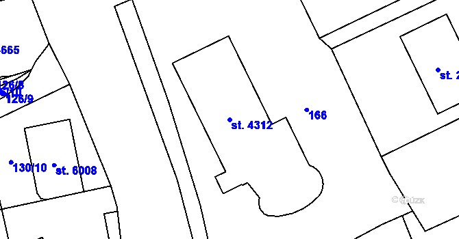 Parcela st. 4312 v KÚ Zábřeh nad Odrou, Katastrální mapa