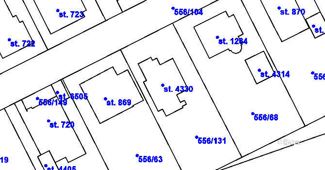 Parcela st. 4330 v KÚ Zábřeh nad Odrou, Katastrální mapa