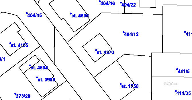 Parcela st. 4370 v KÚ Zábřeh nad Odrou, Katastrální mapa
