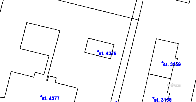Parcela st. 4376 v KÚ Zábřeh nad Odrou, Katastrální mapa