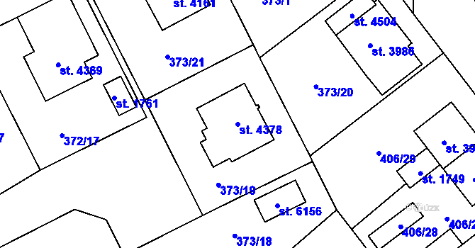 Parcela st. 4378 v KÚ Zábřeh nad Odrou, Katastrální mapa