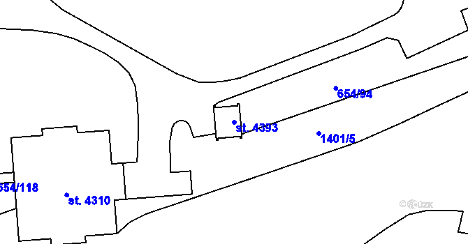 Parcela st. 4393 v KÚ Zábřeh nad Odrou, Katastrální mapa