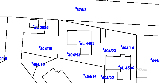 Parcela st. 4403 v KÚ Zábřeh nad Odrou, Katastrální mapa